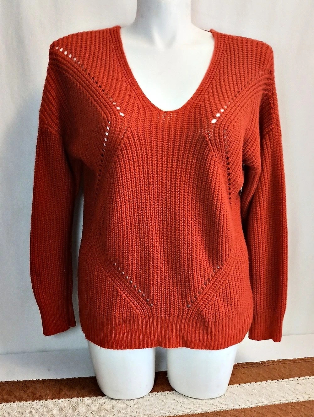 Charlotte Russe Women's Size Large V-Neck Sweater Y2K Fall Autumn